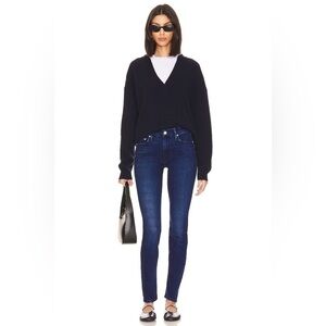 MOTHER The Looker Foulard Me Once Jeans Blue Tile Print Low-rise Skinny Size 26